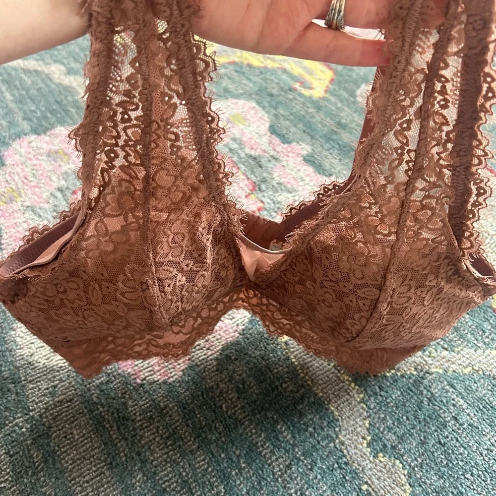 Aerie Eyelash Lace Padded Plunge Bralette size XL NWT - Picture 8 of 8